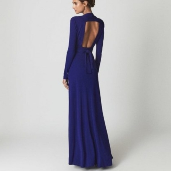 NWT REISS | Bailey Plunge Neckline Cut Out Back Maxi Dress - Picture 2 of 7